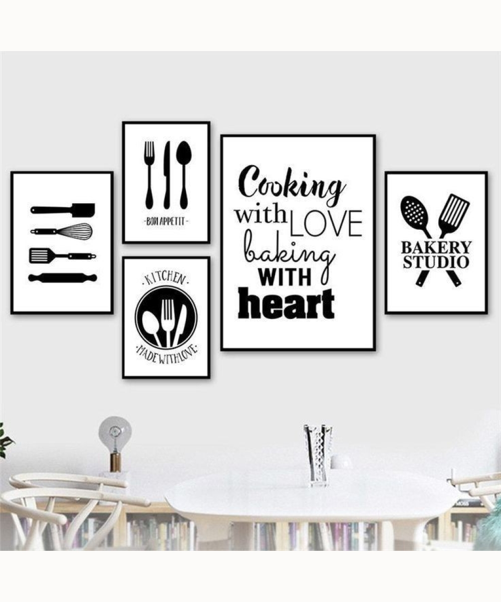Kitchen Wall Art 19, set of 5 (2 A4, 2 A3, 1 A2)