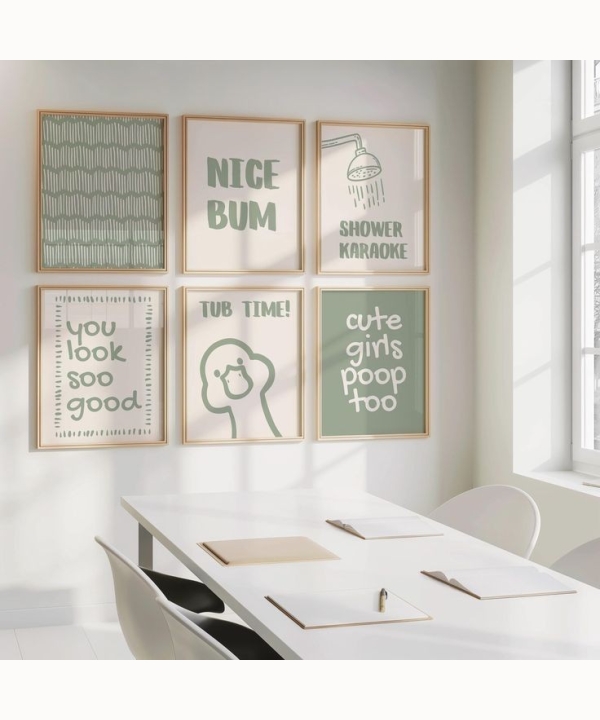 Bathroom Wall Art 11, Set of 6