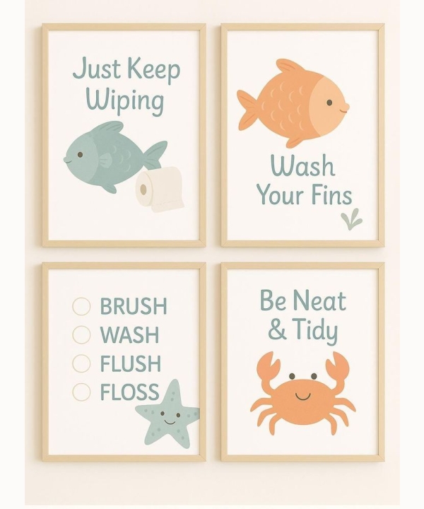 Bathroom Wall Art 15, set of 4