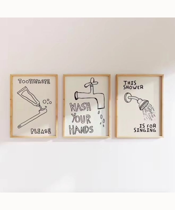 Bathroom Wall Art 18, set of 3