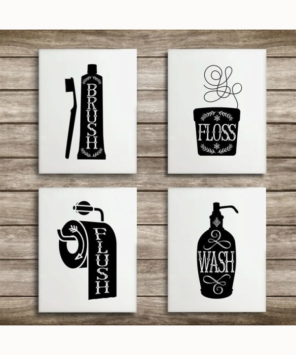 Bathroom Wall Art 8, Set of 4
