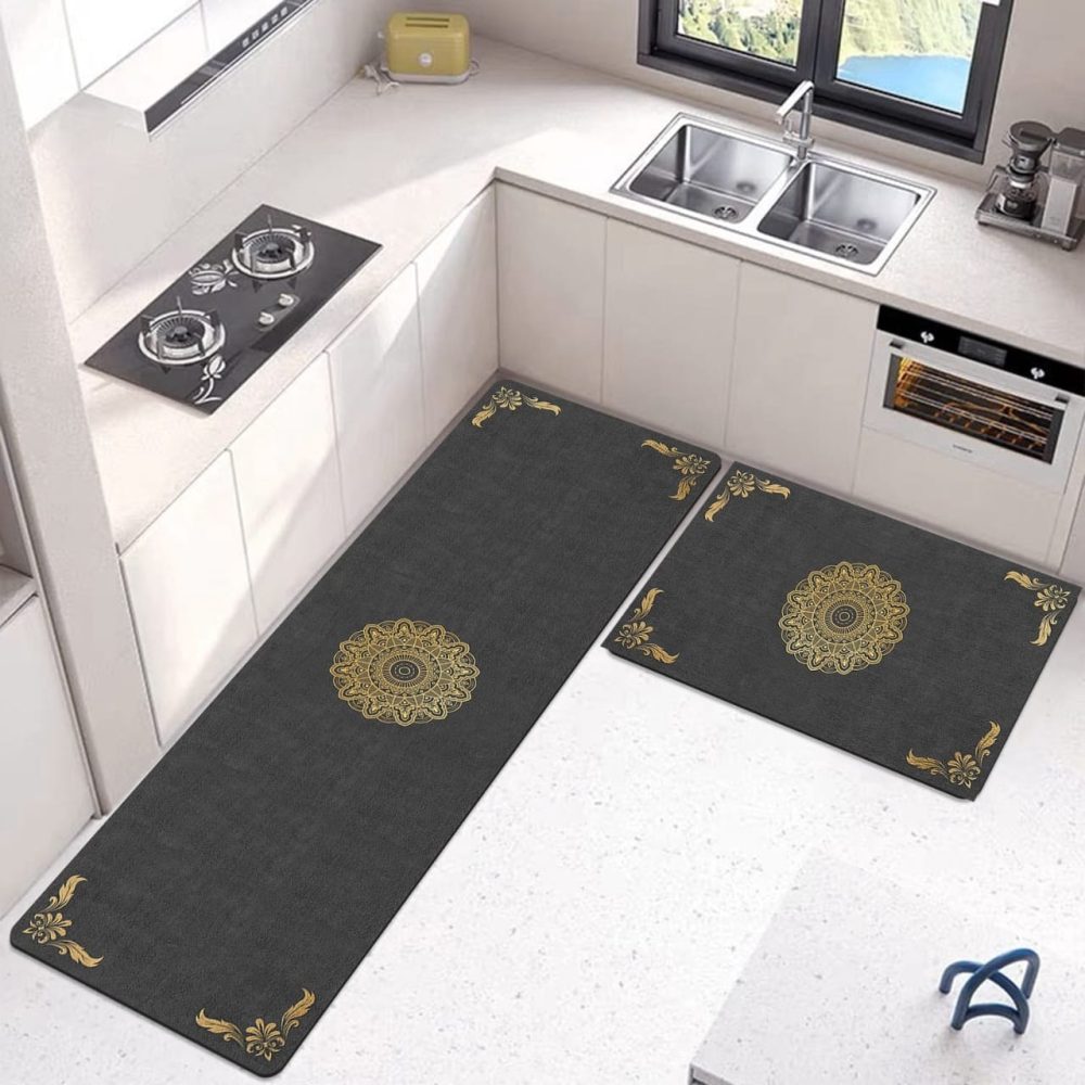Extra Large Sized Anti Slip Water Absorbent Runner With Mat 36